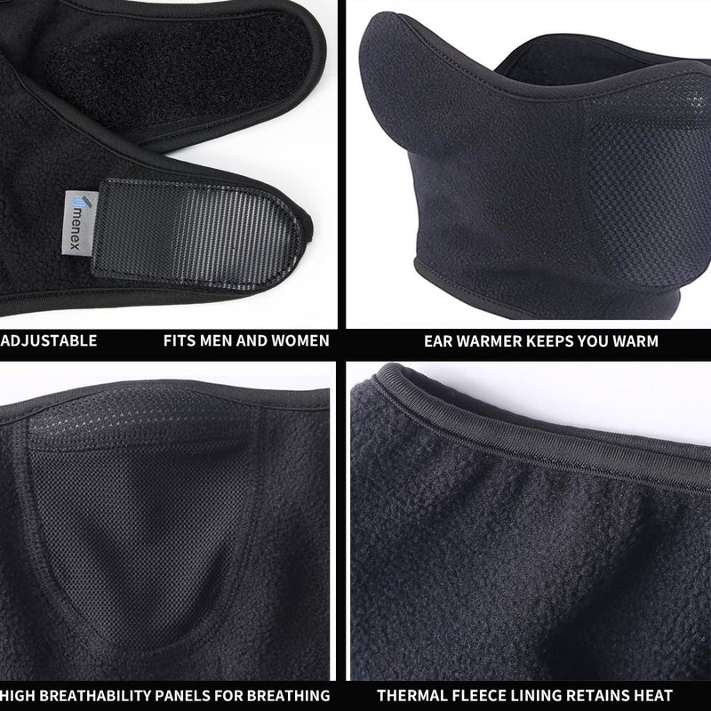 Omenex Balaclava Half Face Mask Adjustable Fastener Windproof Men Women for Skiing Snowboarding Motorcycling Winter Face Mask Outdoor Sports Highly Breathable (Half-face) - Image 4